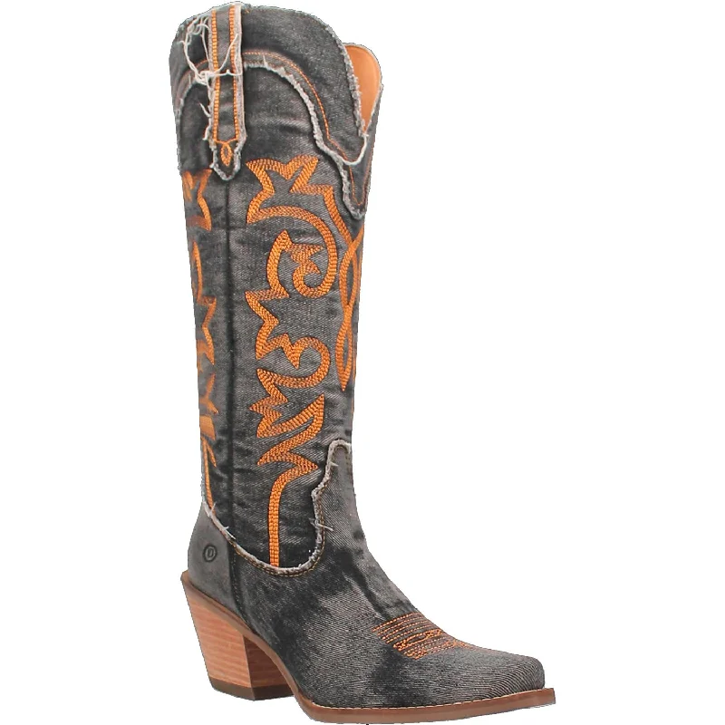 Men's western boots with a high - heeled design and a pointed toeDi943 Texas Tornado Denim - more colors