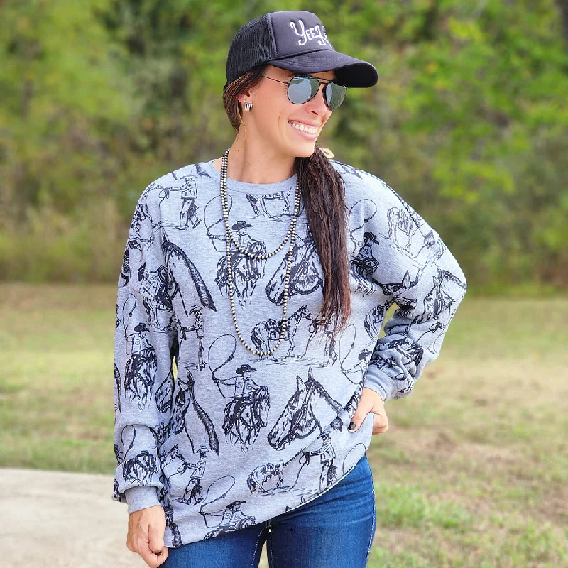 Western - style men's boots with intricate tooling and stitchingDandy Doodle Sweatshirt