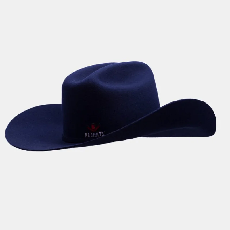 Men's western boots with a leather - wrapped heel and a smooth finishPro Hats Navy Pre-Crease Felt Hat
