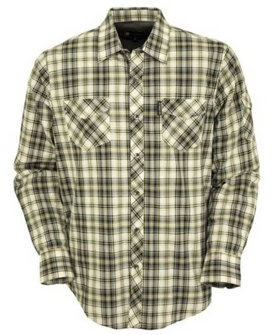 Men's western boots with a rubber sole for traction on various surfacesThe Outback Trading Company Thermal Lined Shirt - Grey Plaid