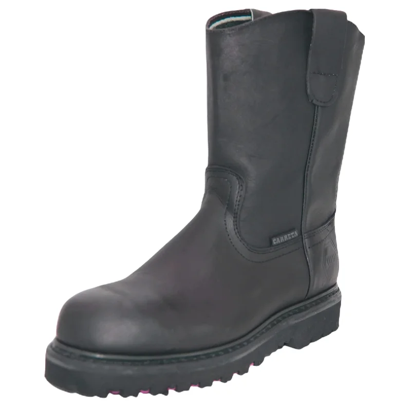 Vintage - style men's western boots with a square toe and spur ledgeMen's 9" Pull-On Soft Toe Leather Work Boot-310