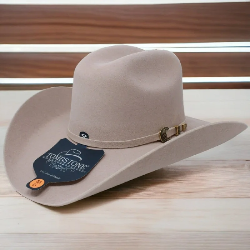 Men's western boots with a decorative inlay on the toe and heelTombstone 20X Cowboy Felt Hat East West Shape Beige TOM-4107