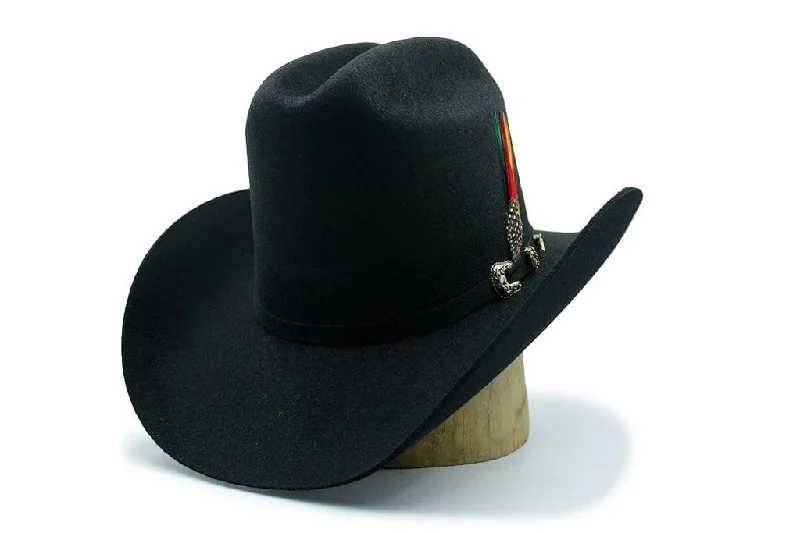 Men's western boots with a distressed leather finish for a rugged lookTombstone 20X Cowboy Felt Hat Los Dos Carnales Shape Black TOM-2407