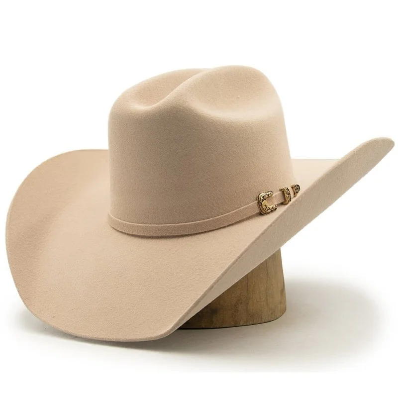 Men's western boots with a scalloped edge and a pull - on strapTombstone 20X Cowboy Felt Hat Roper Shape Beige (SilverBelly) TOM-4208