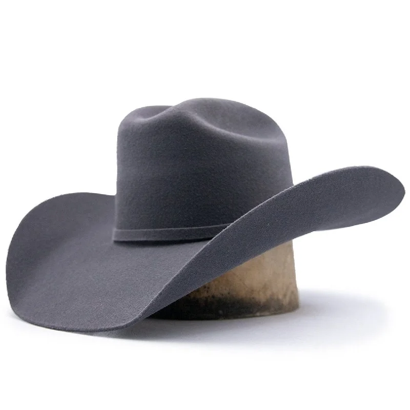 Men's western boots with a leather sole and a heel guardTombstone 20X Cowboy Felt Hat Roper Shape Granite Gray TOM-4209