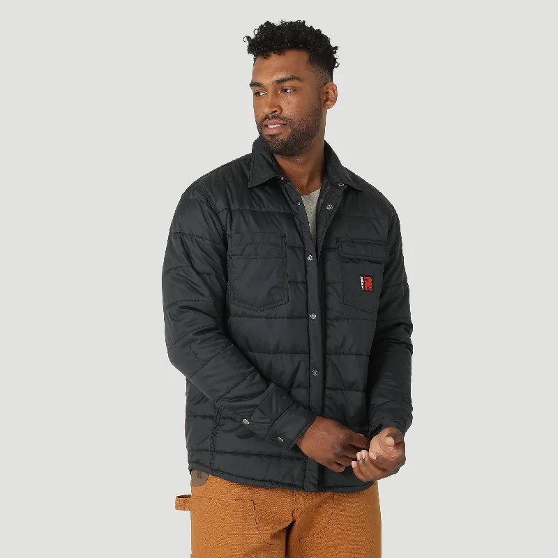 Men's western boots in a rich brown or black leatherWrangler® Men's RIGGS WORKWEAR® Tough Layers Insulated Shirt Jacket