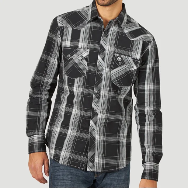 Men's western boots with a decorative concho belt and buckleWrangler Men's Western Shirt - #MVR474X