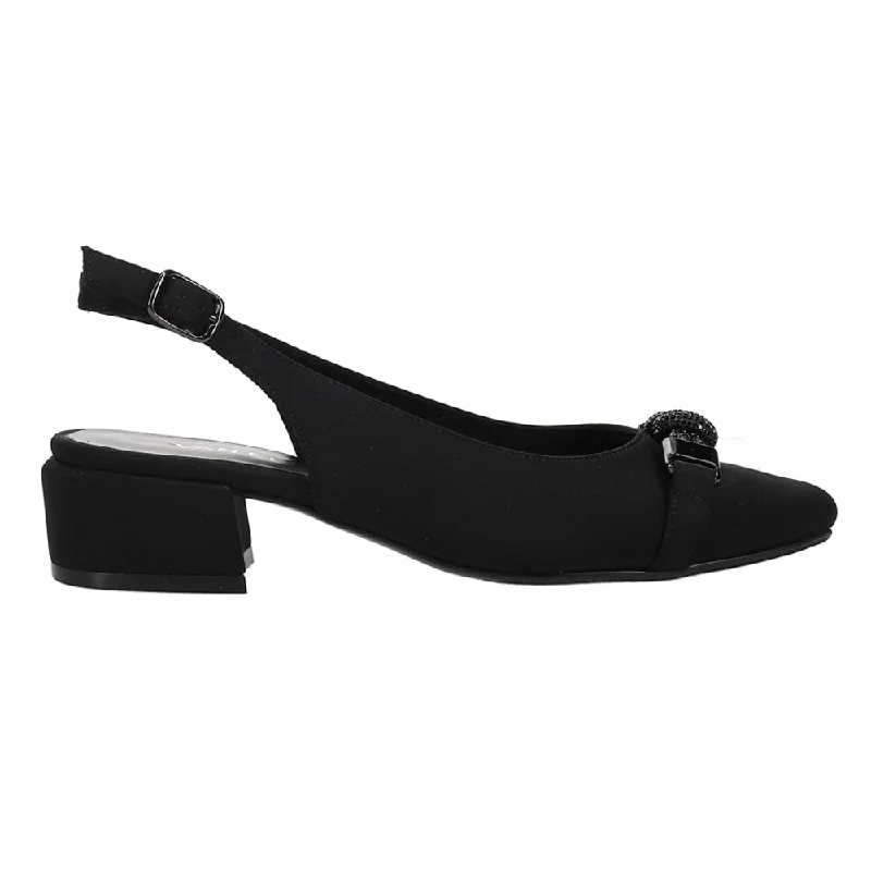 Patent leather men's formal shoes for a dressy occasionAldora Studded Round Toe Slingback Pumps