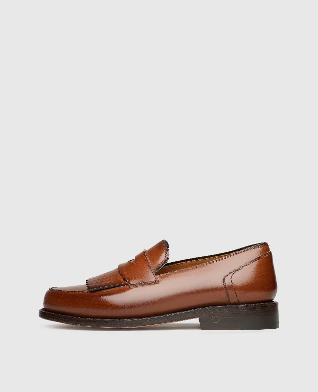 Men's boat shoes in a light - colored leatherAmelia FL - Middle Brown