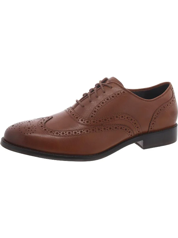 Men's formal shoes with a leather lining for breathabilityBroadway Wingtip Mens Leather Brogue Oxfords
