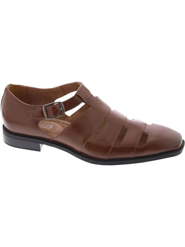 Men's formal shoes with a double monk strapCalderon Mens Leather Formal Gladiator Sandals