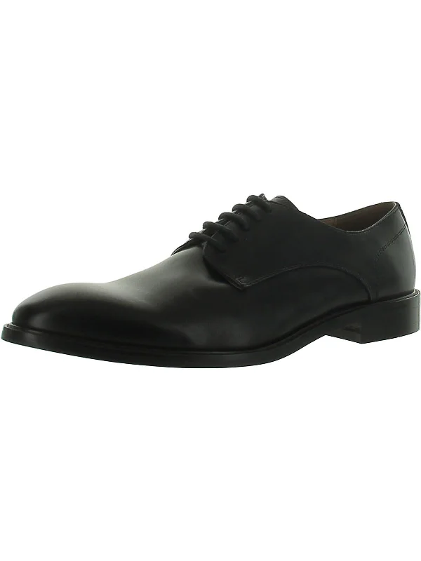 Men's formal shoes with a smooth leather finishChandler Mens Leather Plain Toe Derby Shoes