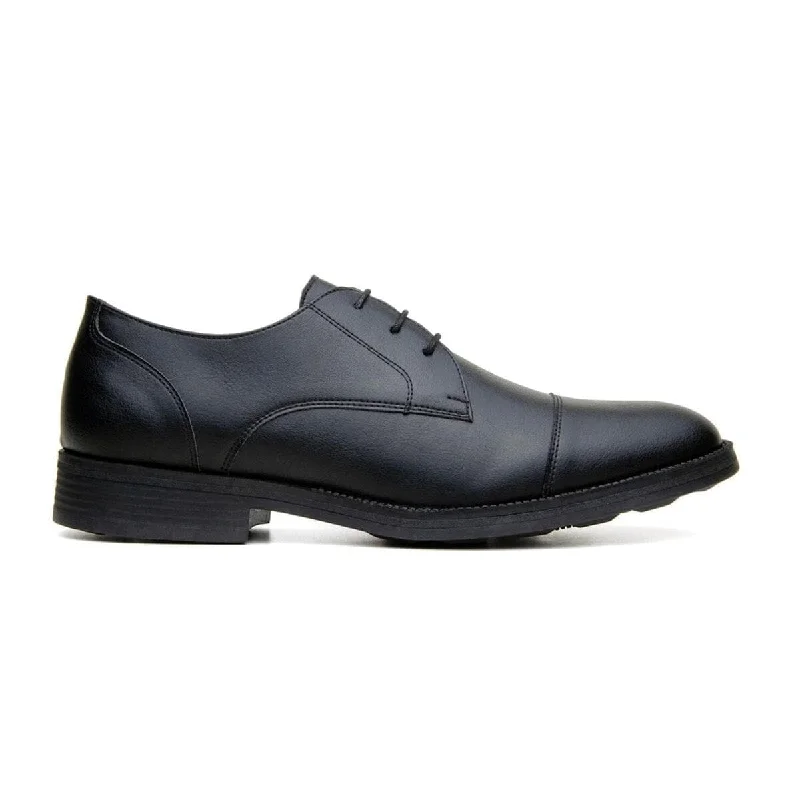 Men's formal shoes with a wingtip design'Roma' classic vegan leather derby by Vincente Verde -  black