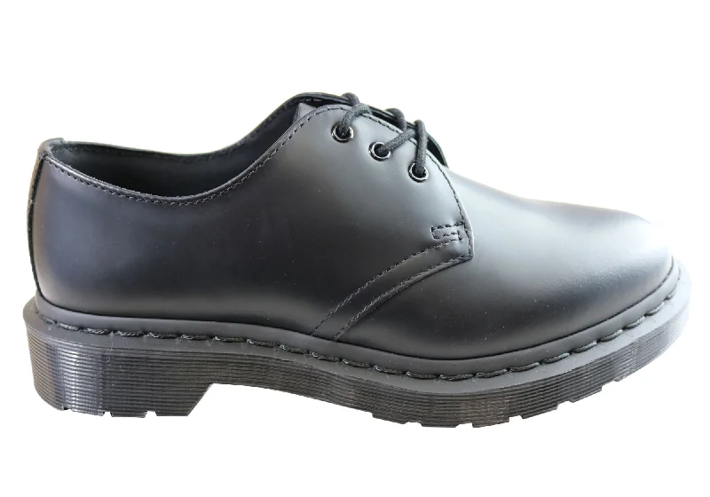 Men's formal shoes with a pointed toe for a stylish lookDr Martens 1461 Mono Black Smooth Lace Up Comfortable Unisex Shoes