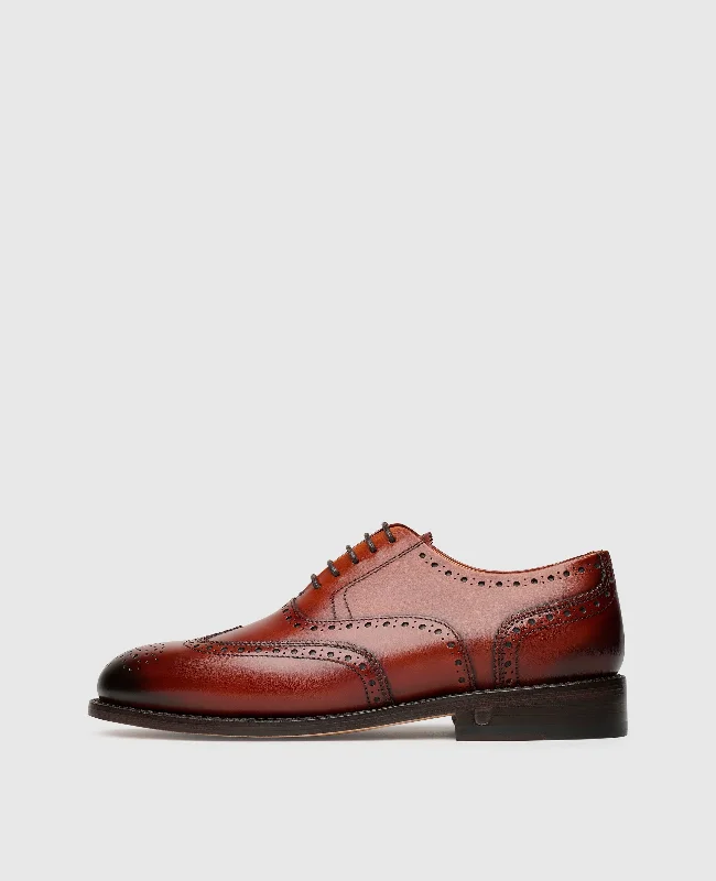 Men's leather boat shoes with a non - slip soleElla FBO - Brandy
