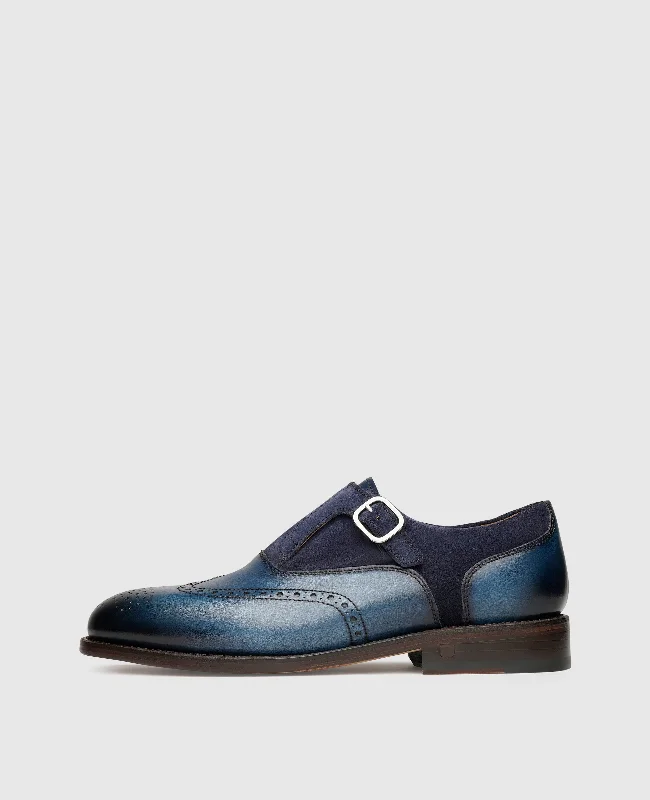 Men's boat shoes with a moc - toe designElla FBSM - Blue