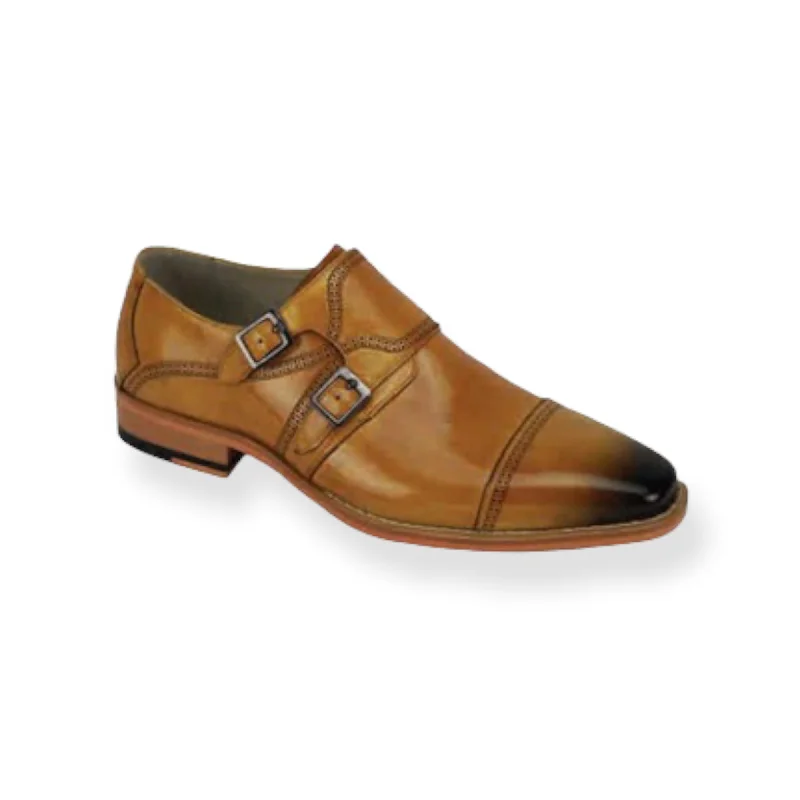Men's formal shoes with a contrast stitching detailGIOVANNI: NOEL Double Buckle