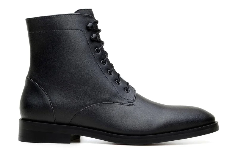 Men's formal shoes with a lace - up closure'Howard' vegan men's lace-up boots by Ahimsa - black