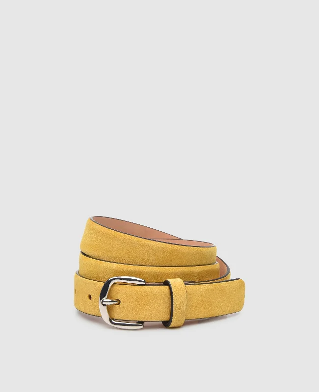 Men's boat shoes with a tassel detailVelour Leather Belt in Yellow - Yellow