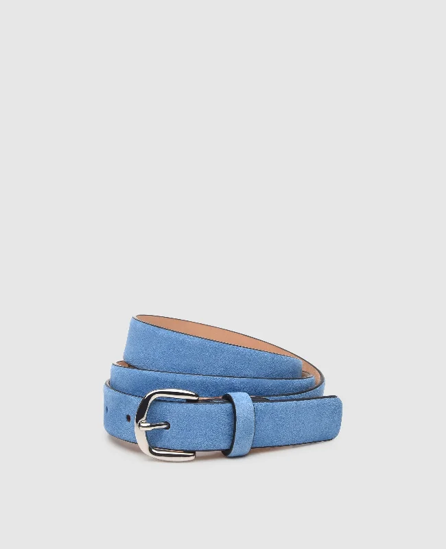 Sperry - style men's boat shoes for nautical charmVelour Leather Belt in Light Blue - Light Blue