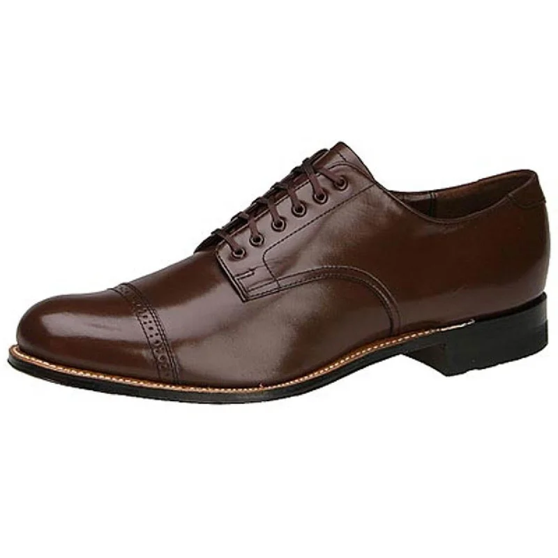 Men's formal shoes with a pointed toe for a stylish lookMadison Mens Leather Lace Up Cap Toe Oxfords