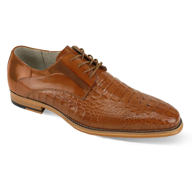 Men's formal shoes with a low - heeled designGIOVANNI LEATHER SHOES-MASON-TAN