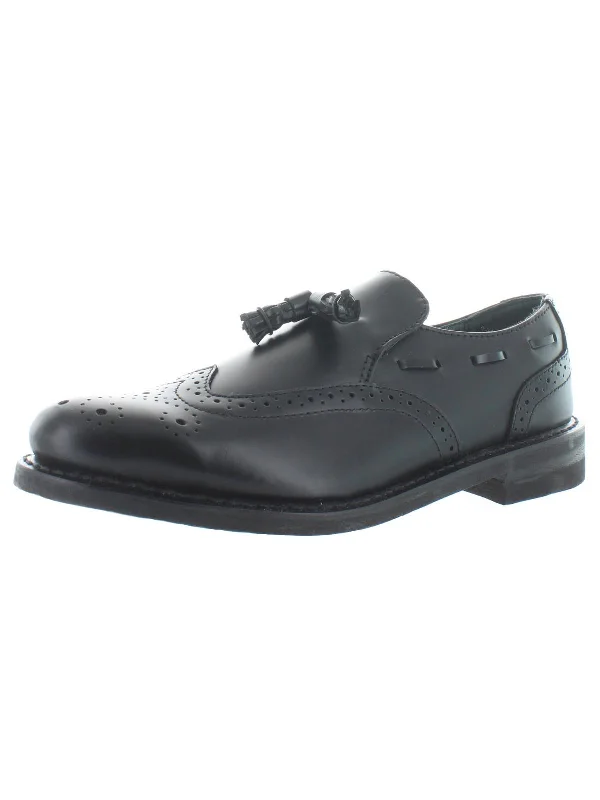 Men's formal shoes with a polished shineMens Leather Slip on Tassel Loafers