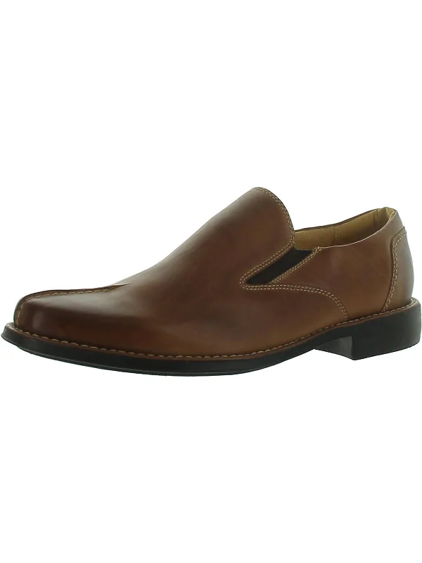 Men's formal shoes with a wingtip designMens Leather Square Toe Loafers