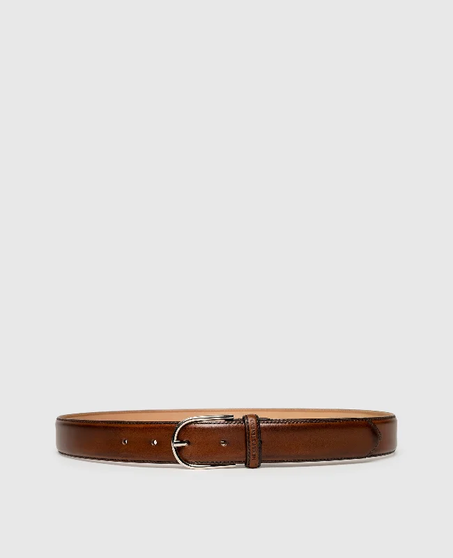 Men's leather boat shoes with a non - slip soleOlivia - Midbrown