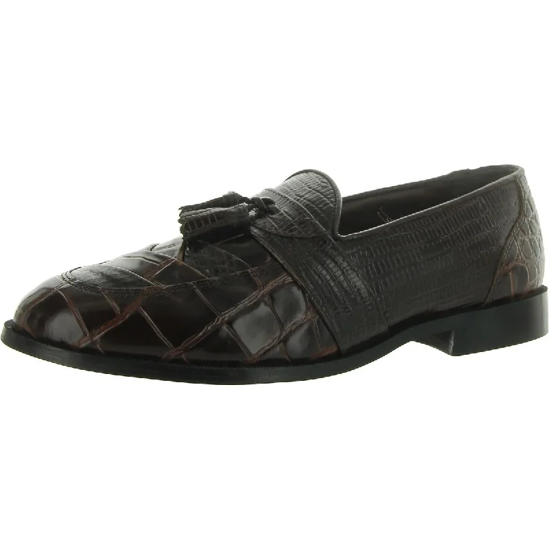 Men's formal shoes in a black or brown leatherSantana 2 Mens Flat Slip On Loafers