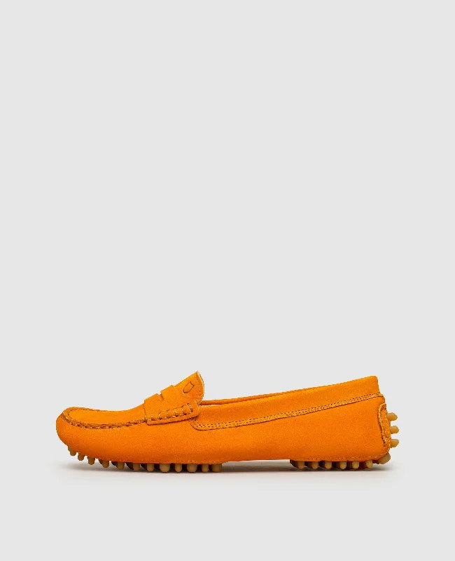Suede men's boat shoes for a softer textureSasha MK - Orange