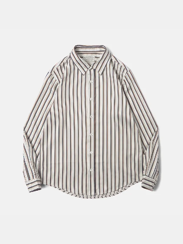Men's formal shoes with a smooth leather finishSilk Feel Striped Shirt