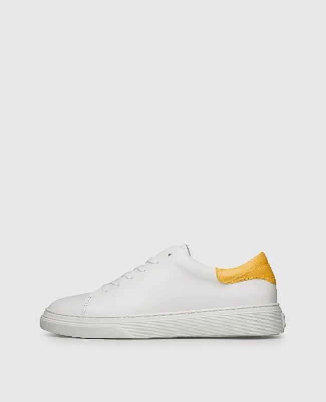 Men's boat shoes with a branded logo on the sideSophia S - White/Yellow