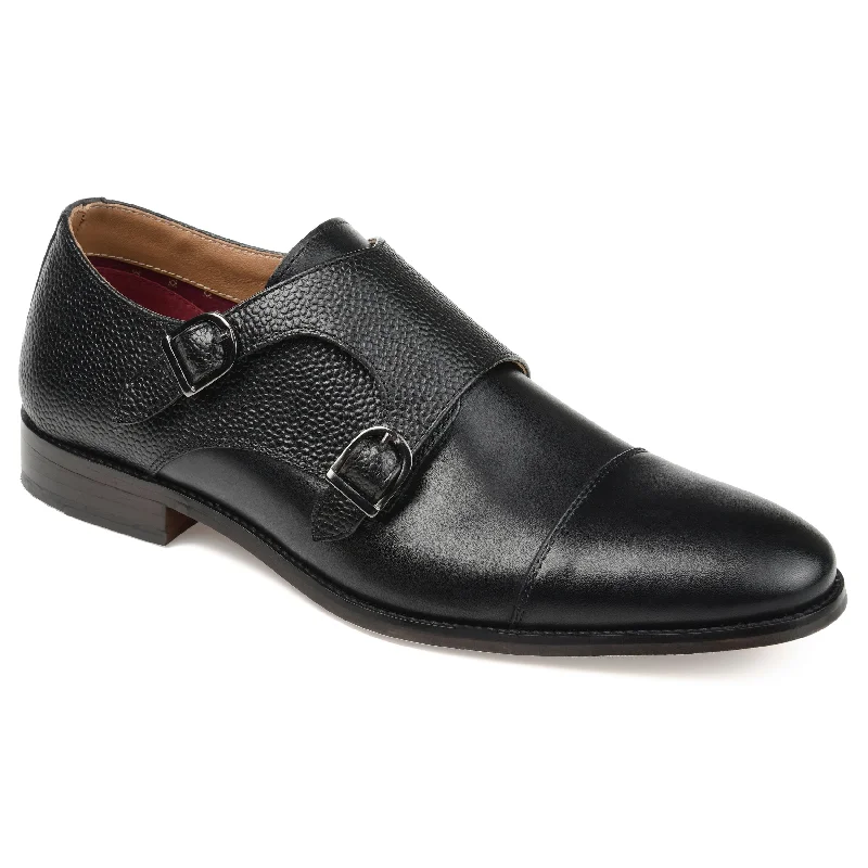 Men's leather formal Oxford shoes with a cap toeThomas & Vine Calvin Double Monk Strap Dress Shoe