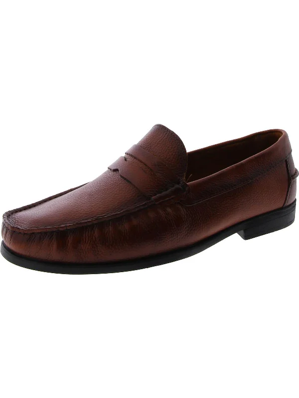 Men's formal shoes with a low - heeled designValley Rd Mens Leather Slip On Loafers