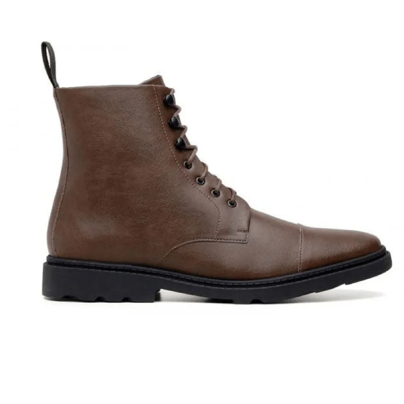 Men's formal shoes with a pointed toe for a stylish look'Work Boot 2.0' Vegan Lace-Up Boot by Ahimsa - Cognac